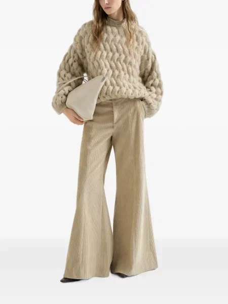 Pantaloni Brunello Cucinelli de catifea cord evazate
