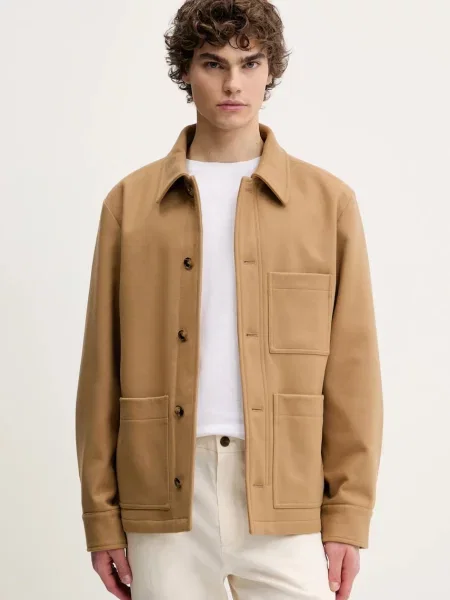 Вълнено яке тип риза A.P.C. veste emile преходен модел бежово
