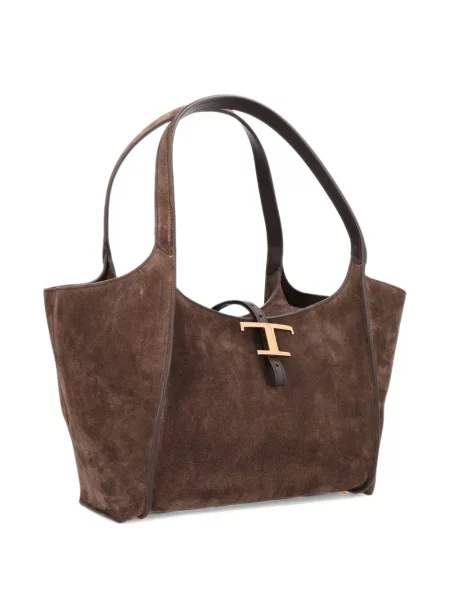 Geantă shopper Tod's din piele de căprioară maro