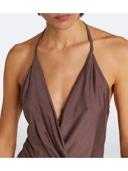 Top Rick Owens de lână drapat violet