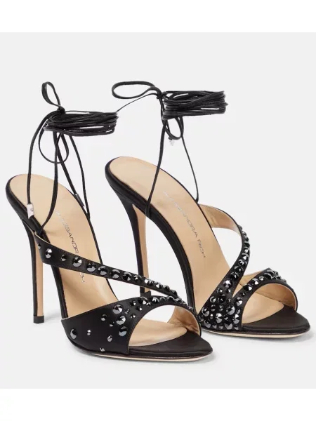 Satynowe sandały Alessandra Rich czarne