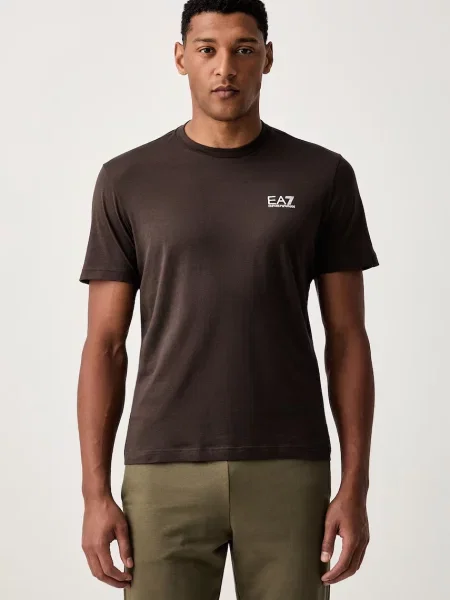 Emporio Armani tricou basic pentru bărbați din maro