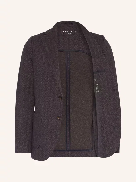Circolo Slim Fit Sako Z Džersejové Tkaniny tmavě hnědá černá