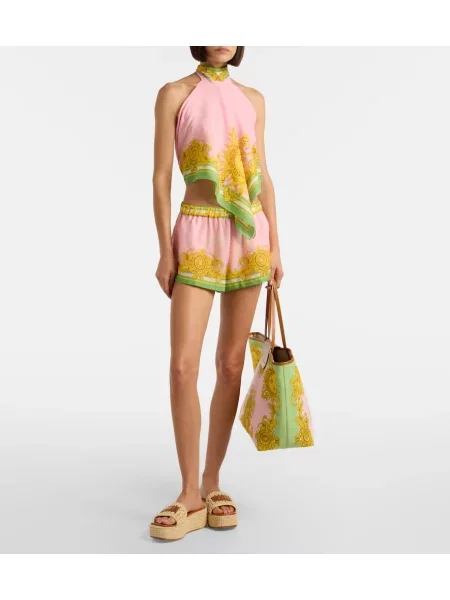 Top Versace de mătase cu imagine