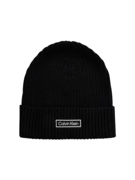 Calvin Klein Jeans Damska czapka z dzianiny z zawartością kaszmiru Kobiety niebieski jednolity ONE SIZE czarne