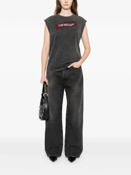 Tricou Off-white cu petice alb