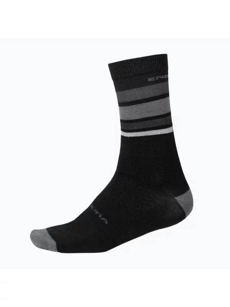 Шкарпетки велосипедні Endura BaaBaa Merino Stripe matt black чорні