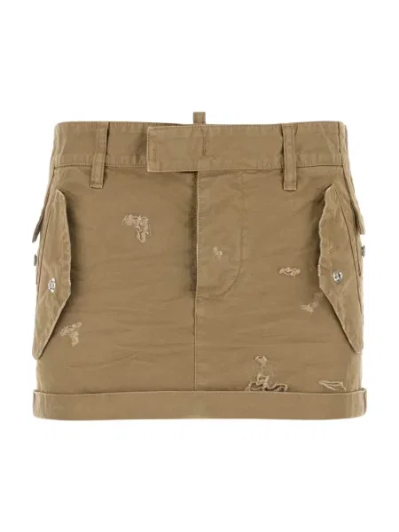 Spódnica mini Dsquared2 płócienna zielona