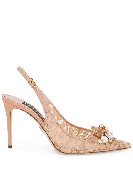 Pantofi cu toc Dolce & Gabbana din dantelă slingback