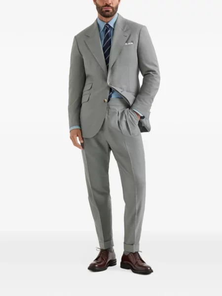 Ușor pantaloni Brunello Cucinelli de lână gri