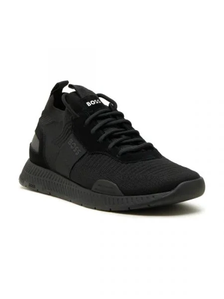 BOSS BLACK Sneakers Titanium_Runn_knst_N cu adaos de piele negru