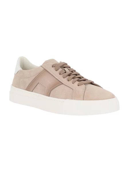 Sneakersy Santoni skórzane na sprzączkę beżowe