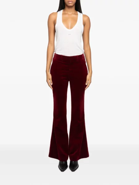 Pantaloni Zadig&voltaire de catifea roșu