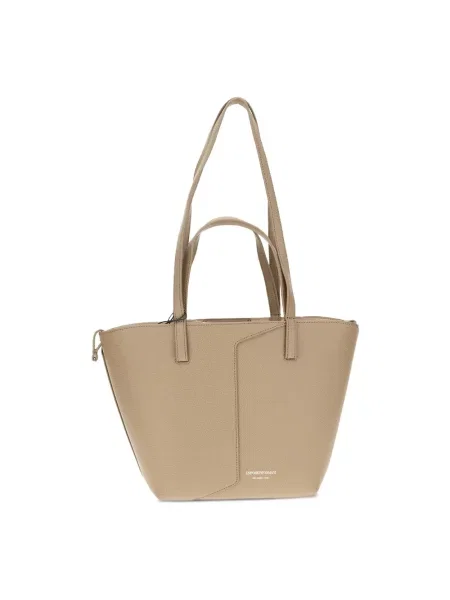 Shopperka Emporio Armani skórzana beżowa