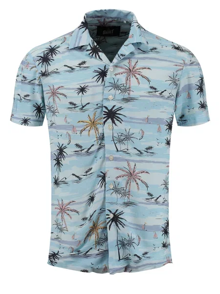 Key Largo Cămașă Sandbanks albastru deschis / galben / roz negru
