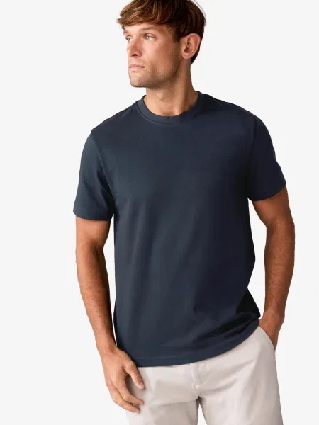 Next Majica marine / temno siva bela