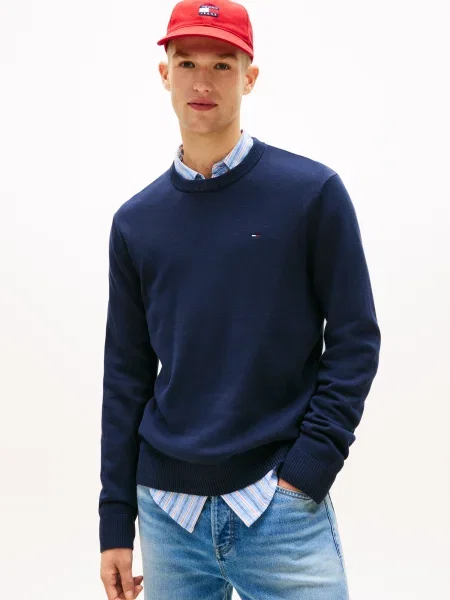Tommy Jeans Pulover ESS bleumarin