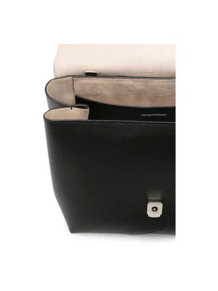 Top Emporio Armani skórzany czarny