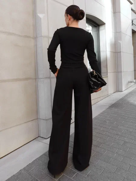 Брюки палаццо Jadone Fashion черные