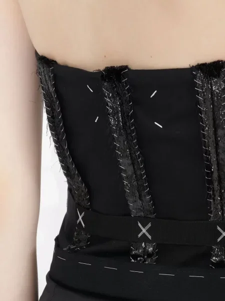 Rochie midi Maison Margiela până la genunchi de costum negru