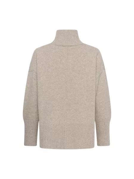 Sweter z golfem My Essential Wardrobe do golfa beżowy