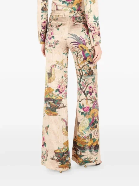 Pantaloni Roberto Cavalli cu model floral cu imagine