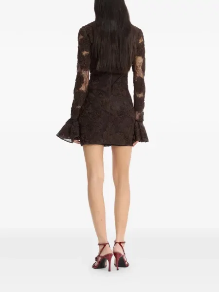 Rochie mini Rotate Birger Christensen cu model floral maro