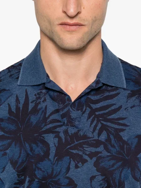 Polo Gran Sasso cu model floral cu imagine albastru