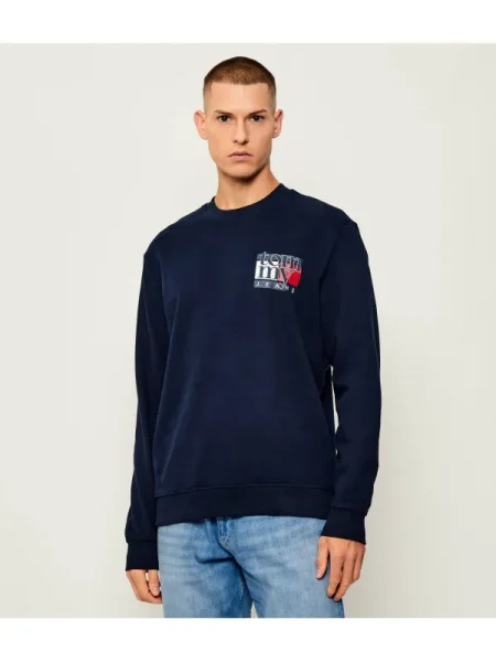 Tommy Jeans hanorac de bleumarin cu imprimeu albastru