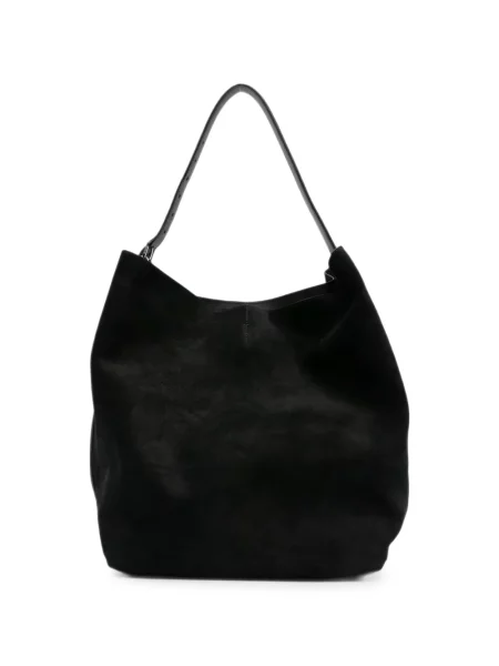 Cu centură geantă shopper Toteme din piele de căprioară negru
