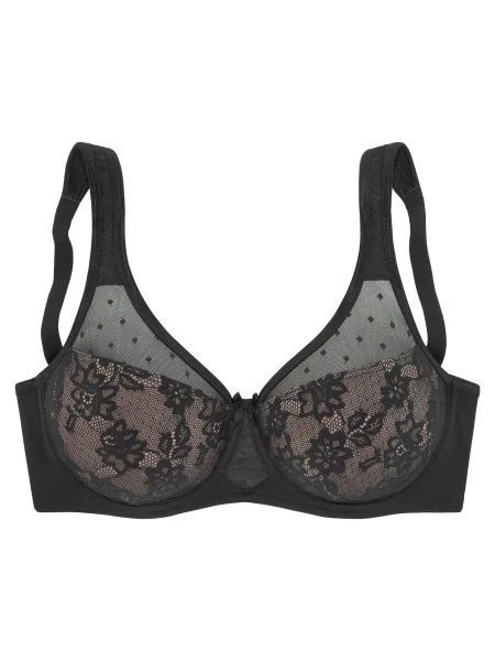NUANCE Sutien negru alb