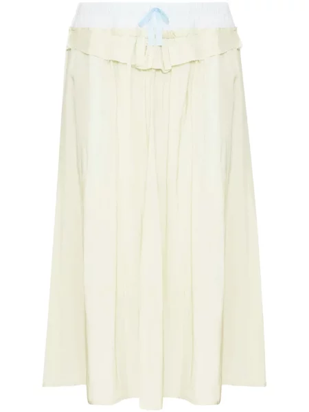 Fustă midi Maison Margiela până la genunchi din poplin galben
