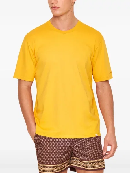 Tricou Orlebar Brown cu broderie portocaliu