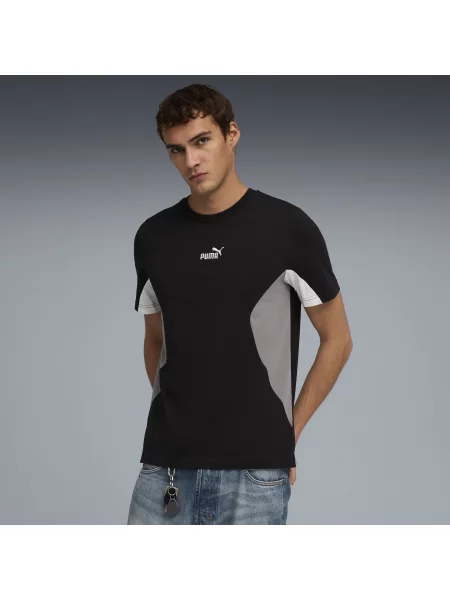 PUMA Koszulka Essentials z blokami kolorów Odzież S czarny
