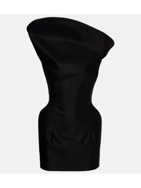 Sukienka Magda Butrym asymetryczna z gorsetem garniturowa czarna