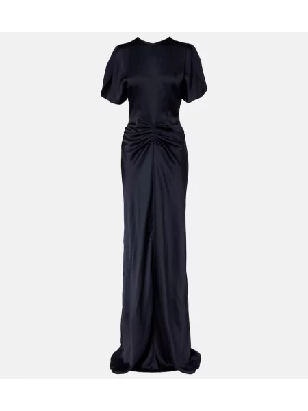 Rochie Victoria Beckham din satin albastru