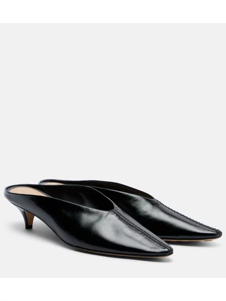 Papuci tip mules Bottega Veneta din piele negru