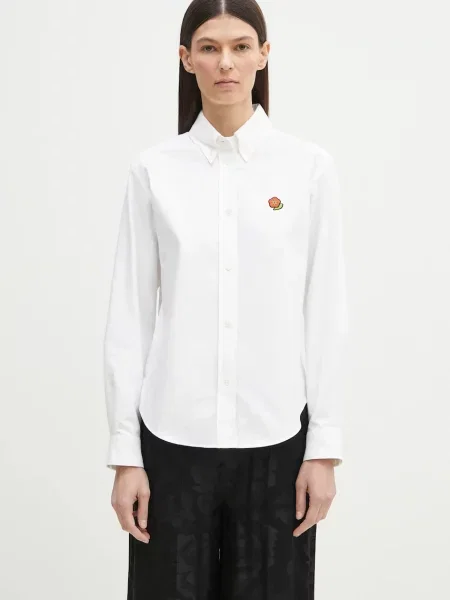 Kenzo cămașă din femei cu guler clasic regular alb