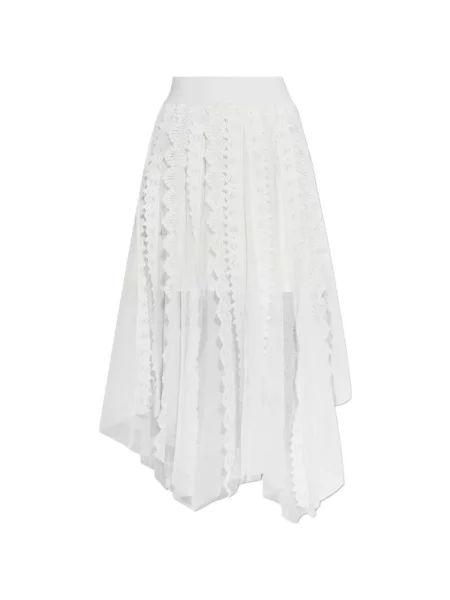 Fusta maxi Allsaints din dantelă alb