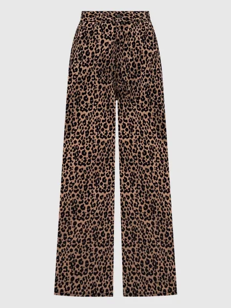 Штани в анімалістичний візерунок Giuseppe Di Morabito Milano бежеві