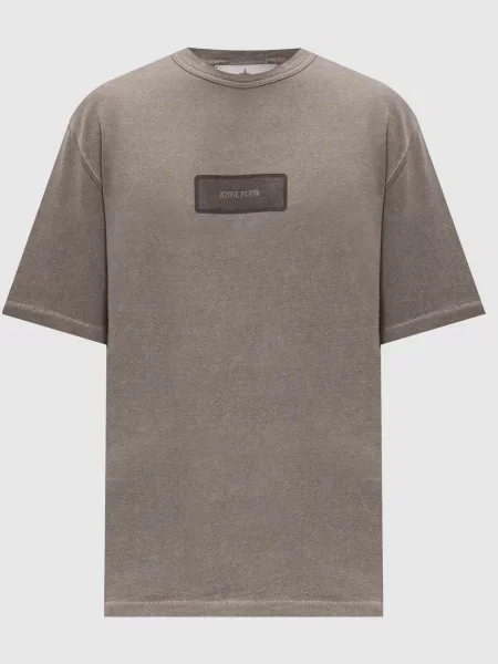 Футболка з принтом Stone Island сіра