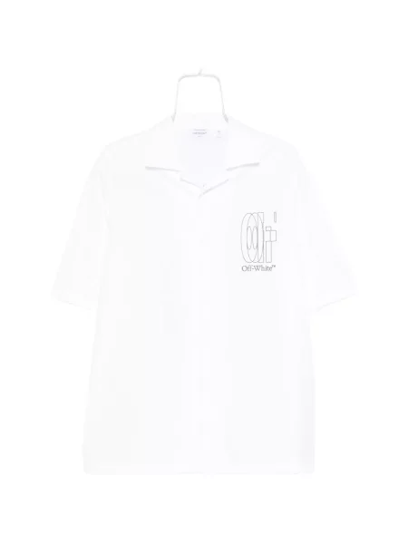 Къс риза Off-white с принт бяло