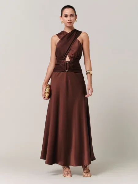 Sável Rochie de seară Clover castaniu