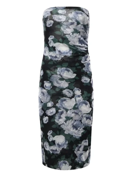 Rochie midi Stella Mccartney cu model floral până la genunchi de costum negru
