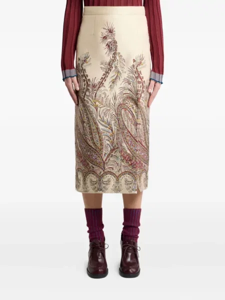 Jacquard midi-suknja Etro s paisley uzorkom