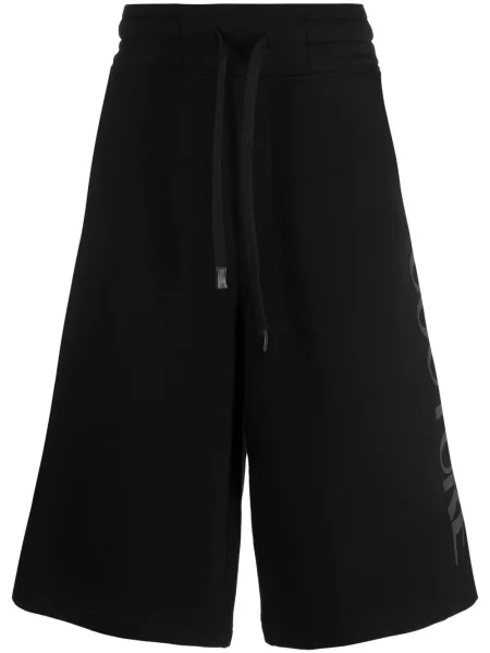Pantaloni scurți din denim Versace Jeans Couture cu imagine negru