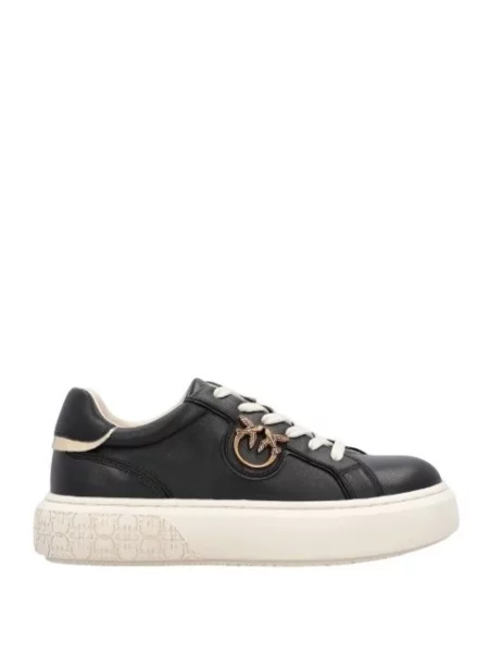 Sneakersy Pinko skórzane retro czarne