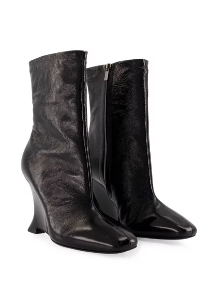 Cizme scurte Balmain din piele cu pană negru