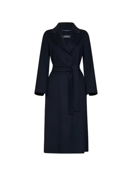 Cu centură palton 's Max Mara de lână albastru