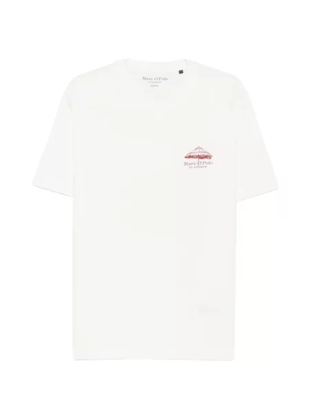 Tricou polo Marc O'polo cu imagine alb